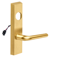 SARGENT LC-776-8-ETME-12V-US4 electrified ET trim lever in satin brass, rectangular escutcheon, less cylinder
