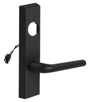 SARGENT LC-776-8-ETME-24V-BSP electrified ET trim lever in black suede powder coat, rectangular escutcheon