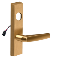 SARGENT LC-776-8-ETMJ-12V-US10 electrified ET trim lever in satin bronze, rectangular escutcheon, MJ lever