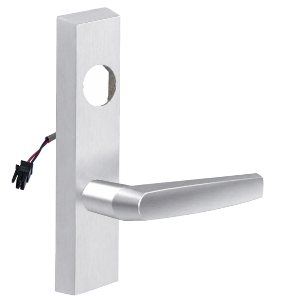 SARGENT LC-776-8-ETMJ-24V-US26D electrified MJ lever ET trim in satin chrome, rectangular escutcheon