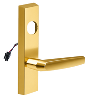 SARGENT LC-776-8-ETMJ-24V-US3 electrified ET trim lever in polished brass, rectangular escutcheon, less cylinder