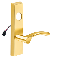 SARGENT LC-776-8-ETMV-12V-US3 electrified ET trim lever in polished brass, rectangular escutcheon, less cylinder