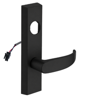 SARGENT LC-776-8-ETP-24V BSP electrified ET trim lever in black suede powder coat, rectangular escutcheon