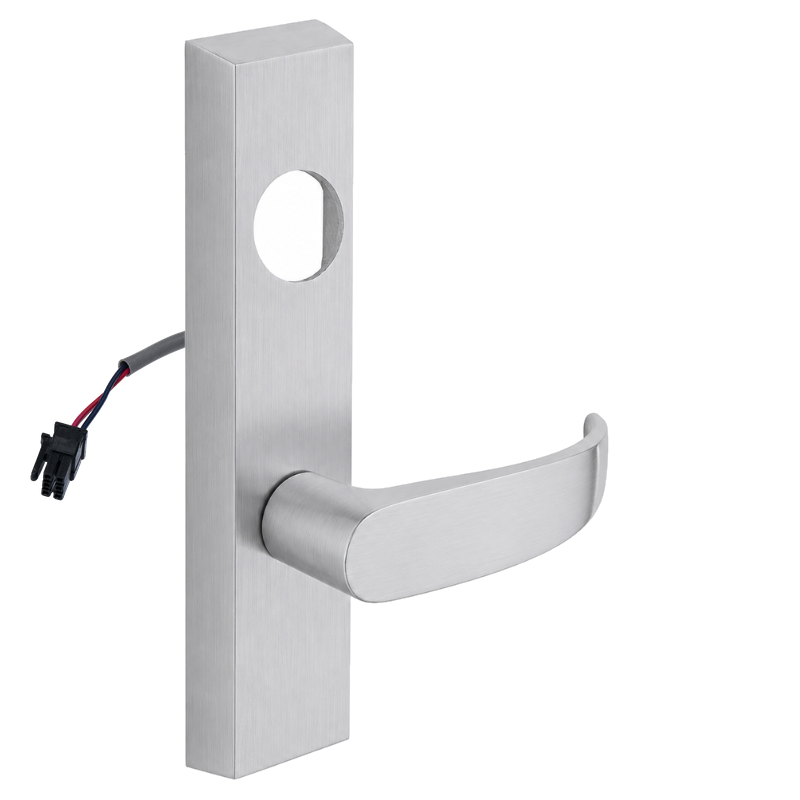 SARGENT LC-776-8-ETP-24V-US26D electrified ET trim lever, satin chrome escutcheon with wire lead
