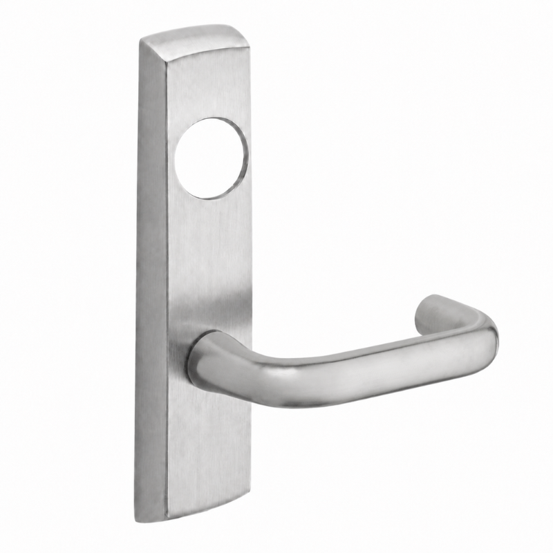 SARGENT LC-P704-NEJ narrow stile exit device lever trim, satin stainless finish, J lever with cylinder hole