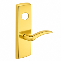 SARGENT LC-P704-WEA-US3 wide stile exit device lever trim, polished brass escutcheon with curved lever