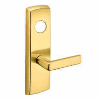 SARGENT LC-P704-WEE-US3 wide stile exit device lever trim, polished brass plate with straight E lever