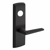 SARGENT LC-P704-WEF-BSP wide stile exit device lever trim in black suede powder coat, F lever, less cylinder