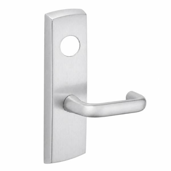 SARGENT LC-P704-WEJ-US26D wide stile exit device lever trim, satin chrome plate with J lever and cylinder hole