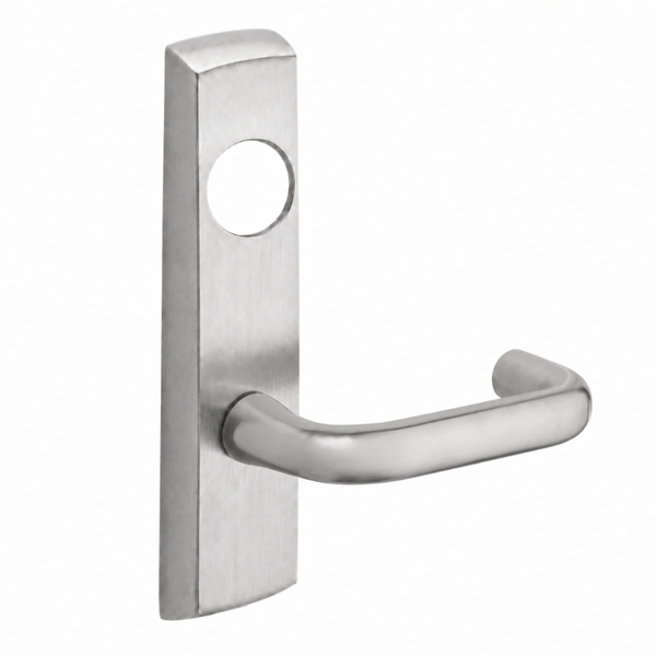 SARGENT LC-P706-8-NEJ narrow stile exit device lever trim, satin stainless finish, long plate with round cylinder hole