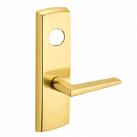 SARGENT LC-P706-8-WEF-US3 wide stile exit device lever trim in polished brass, F lever with rectangular escutcheon