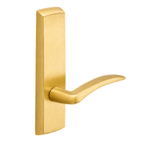 SARGENT P715-8-NEA narrow stile exit device lever trim, satin brass US4, rectangular escutcheon, non-keyed