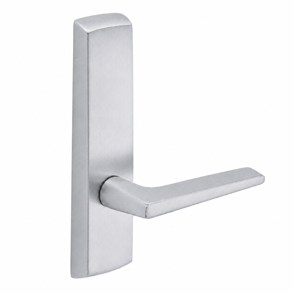 SARGENT P715-8-NEF narrow stile exit device lever trim, F lever, satin chrome US26D finish