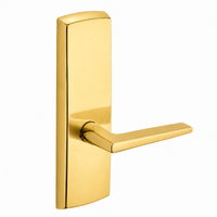 SARGENT P715-8-WEF US3 wide stile exit device lever trim, polished brass, rectangular escutcheon, F lever