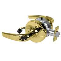 Schlage ND80BD-ATH-RX storeroom cylindrical lock, Athens lever, bright brass 605, SFIC prep less core