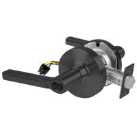 Schlage ND80JD-EL-LAT-622 electrified storeroom cylindrical lock, matte black Latitude lever with latch