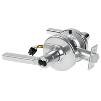 Schlage ND80BD-EL-LAT 625 electrified storeroom cylindrical lock with Latitude lever, satin chrome