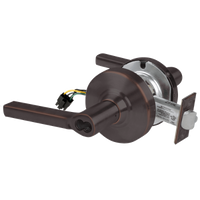 Schlage ND80BD-EL-LAT 643E electrified storeroom lock, dark bronze Latitude lever with latch and SFIC prep
