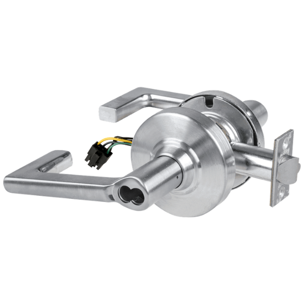 Schlage ND80BD-EL-LON-626 electrified storeroom cylindrical lock, satin chrome, Longitude lever trim
