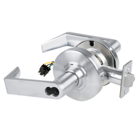 Schlage ND80BD-EL-RHO 626 electrified storeroom cylindrical lock, satin chrome, Rhodes lever, latch included