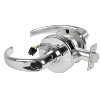 Schlage ND80BD-EL-SPA-625 electrified storeroom lock, Sparta lever trim, bright chrome cylindrical lockset