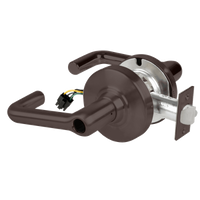 Schlage ND80BD-EL-TLR 613 dark bronze electrified storeroom cylindrical lock with tubular lever and latch