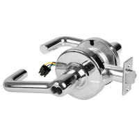 Schlage ND80JD-EL-TLR-625 electrified storeroom cylindrical lock, bright chrome, tubular lever handles