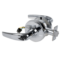 Schlage ND80JD-EU-ATH-625 electrified storeroom lock, bright chrome Athens lever with latch and wiring