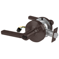 Schlage ND80JD-EU-LAT-613 electrified storeroom lock, dark bronze cylindrical lockset with Latitude lever