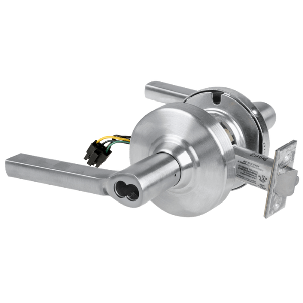 Schlage ND80JD-EU-LAT-626 electrified storeroom cylindrical lock, satin chrome, Latitude lever, less core