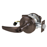 Schlage ND80PD-ATH-RX 613 dark bronze storeroom cylindrical lock with Athens lever and request-to-exit wire