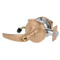 Schlage ND80PD-EL-ATH 612 electrified storeroom cylindrical lock, satin bronze, Athens lever, keyed cylinder
