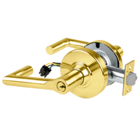 Schlage ND80PD-EL-BRK electrified storeroom lock, Boardwalk lever, bright brass 605 finish