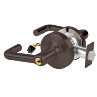 Schlage ND80PD-EL-TLR 613 electrified storeroom cylindrical lock with tubular lever, dark bronze finish