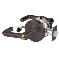 Schlage ND80PD-EL-TLR 643E electrified storeroom cylindrical lock, dark bronze tubular lever with latch