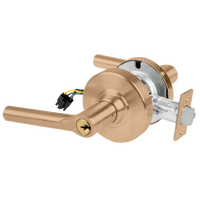 Schlage ND80PD-EU-BRW electrified storeroom lock, Broadway lever, satin bronze 612 finish, keyed cylinder