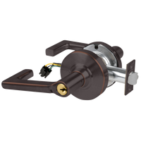 Schlage ND80PD-EU-LON electrified storeroom lock, 643E dark bronze, Longitude lever with keyed cylinder
