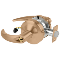 Schlage ND80PD-EU-OME-612 electrified storeroom cylindrical lock, satin bronze, Omega lever with key cylinder