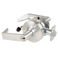 Schlage ND80PD-EU-RHO-619 electrified storeroom lock, satin nickel, Rhodes lever with keyed cylinder