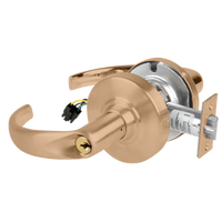 Schlage ND80PD-EU-SPA electrified storeroom lock, Sparta lever, satin bronze 612, keyed cylinder