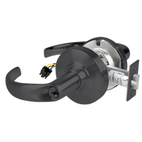 Schlage ND80PD-EU-SPA-622 electrified storeroom lock, Sparta lever, matte black cylindrical lockset with latch