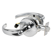 Schlage ND80PD-EU-SPA-625 electrified storeroom lock, satin chrome, Sparta lever with keyed cylinder