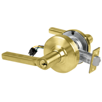 Schlage ND80PD-LAT-RX storeroom cylindrical lock, Latitude lever, satin brass 606 finish, keyed cylinder