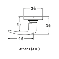 Schlage ALX53P6-ATH Entrance Cylindrical Lock, Athens Lever, 6 Pin Schlage "C" Keyway, Keyed Different