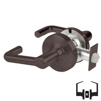 Schlage ND10S-TLR 613 dark bronze cylindrical passage lever set with tubular latch, non-keyed