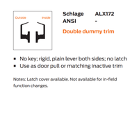 Schlage ALX172-RHO Double Dummy Trim, Rhodes Lever, Non-Keyed