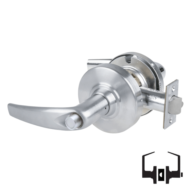 Schlage ALX40-ATH Privacy Cylindrical Lock, Athens Lever, Non-Keyed