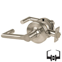 Schlage ND10S-BRK 619 cylindrical passage set, satin nickel Boardwalk lever, non-keyed with latch
