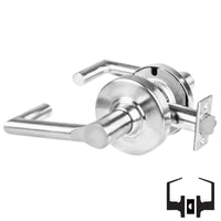 Schlage ND10S-BRK 625 passage lever set, brushed chrome cylindrical lock with Boardwalk levers and latch