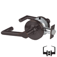 Schlage ND10S-BRK 643E cylindrical passage set, dark bronze Boardwalk lever, non-keyed with latch